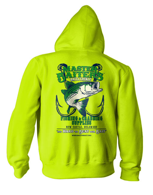 Master Pullover Hoodie - Safety Green – Master Baiter's Bait, Tackle, Crabs